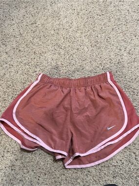 Nike Women's Rust Shorts with Light Pink Trim